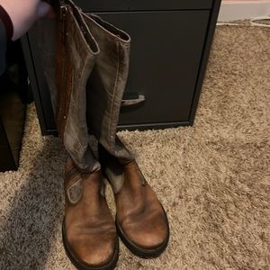 Born two toned tall leather boots size 6.5